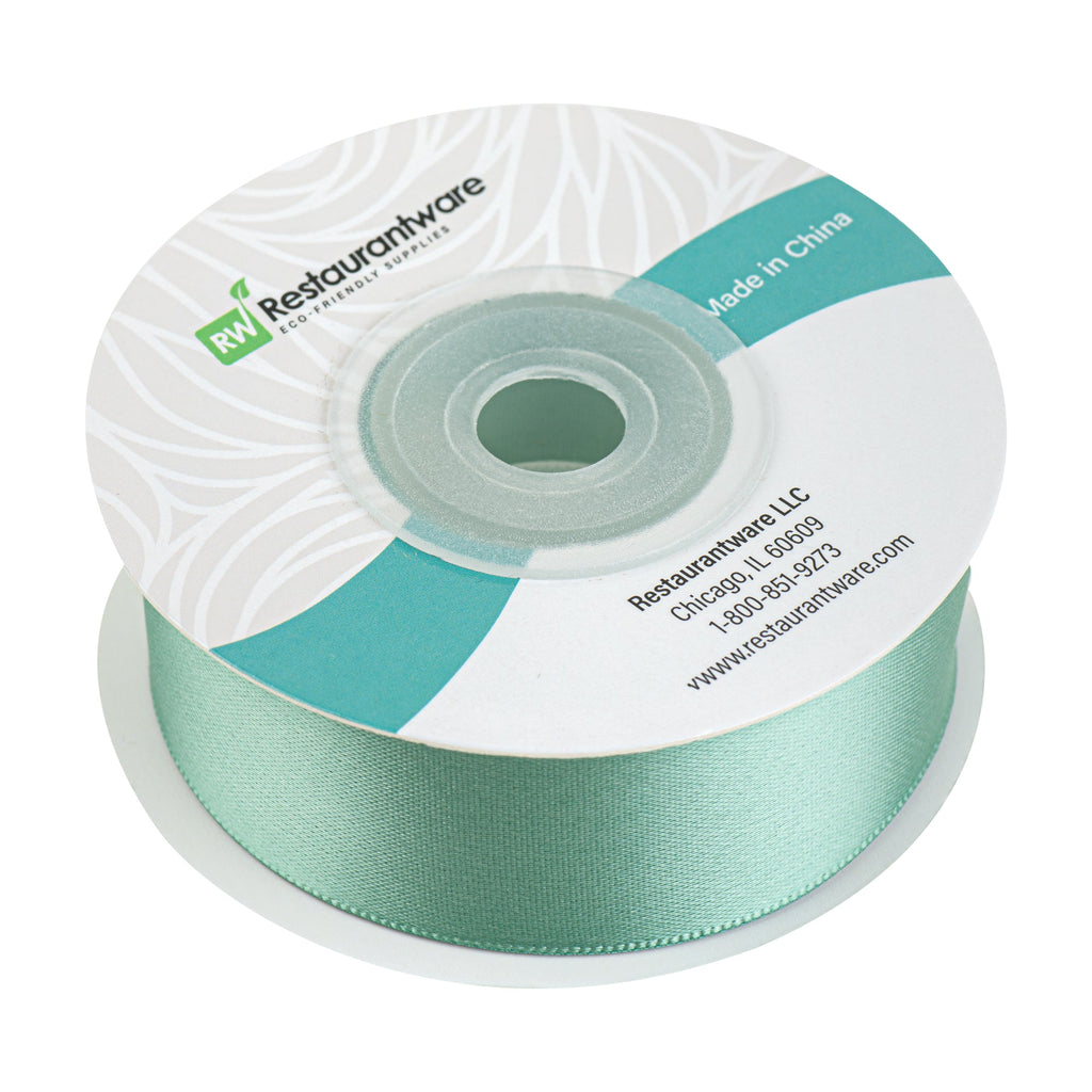 Gift Tek Dark Shale Green Polyester Satin Ribbon - Single Face - 1" x 10 yds - 1 count box