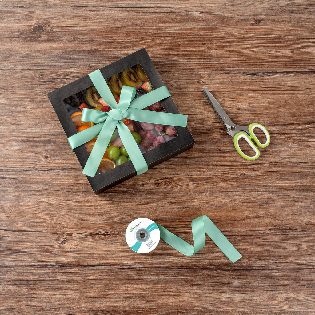 Gift Tek Dark Shale Green Polyester Satin Ribbon - Single Face - 1" x 10 yds - 1 count box