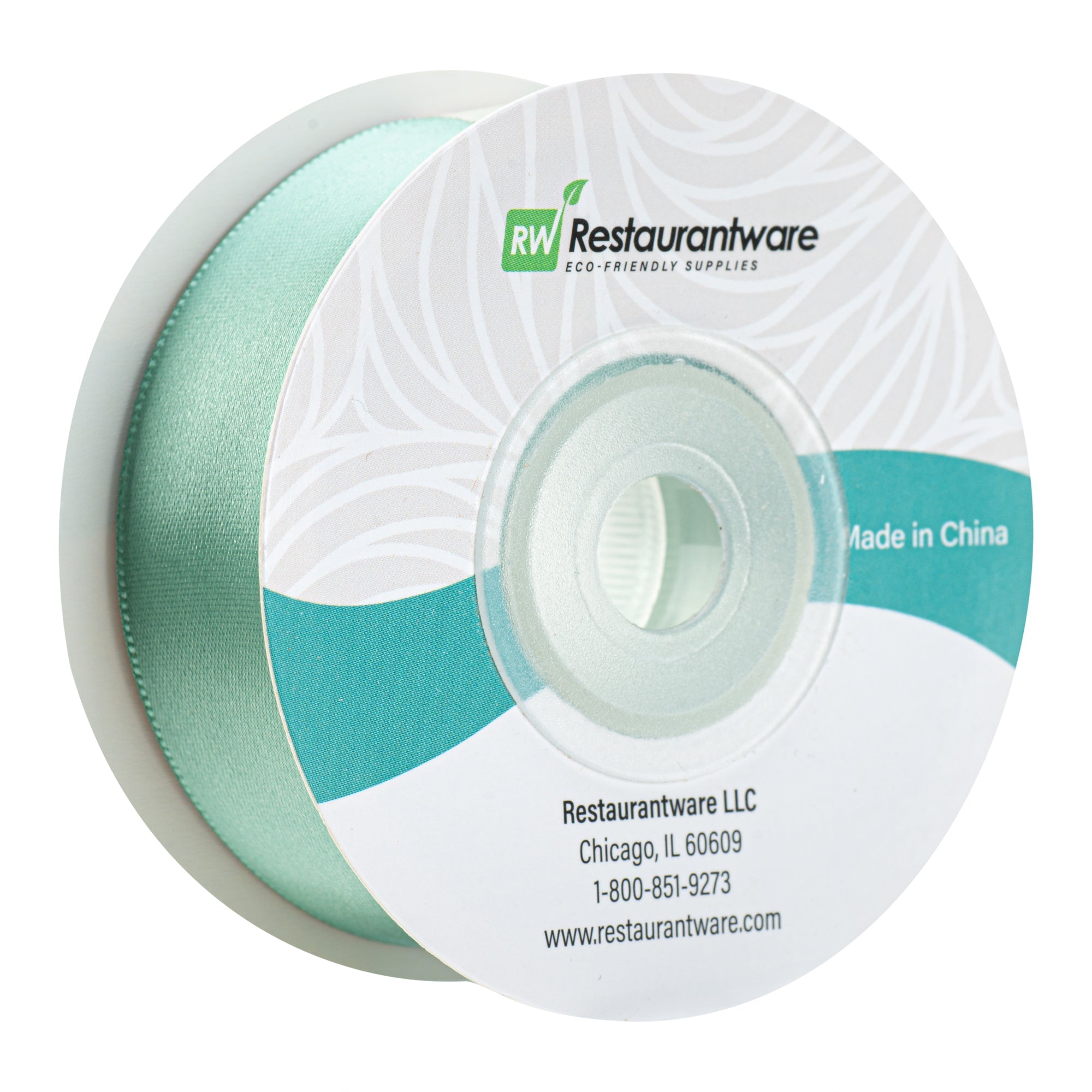 Gift Tek Dark Shale Green Polyester Satin Ribbon - Single Face - 1" x 10 yds - 10 count box