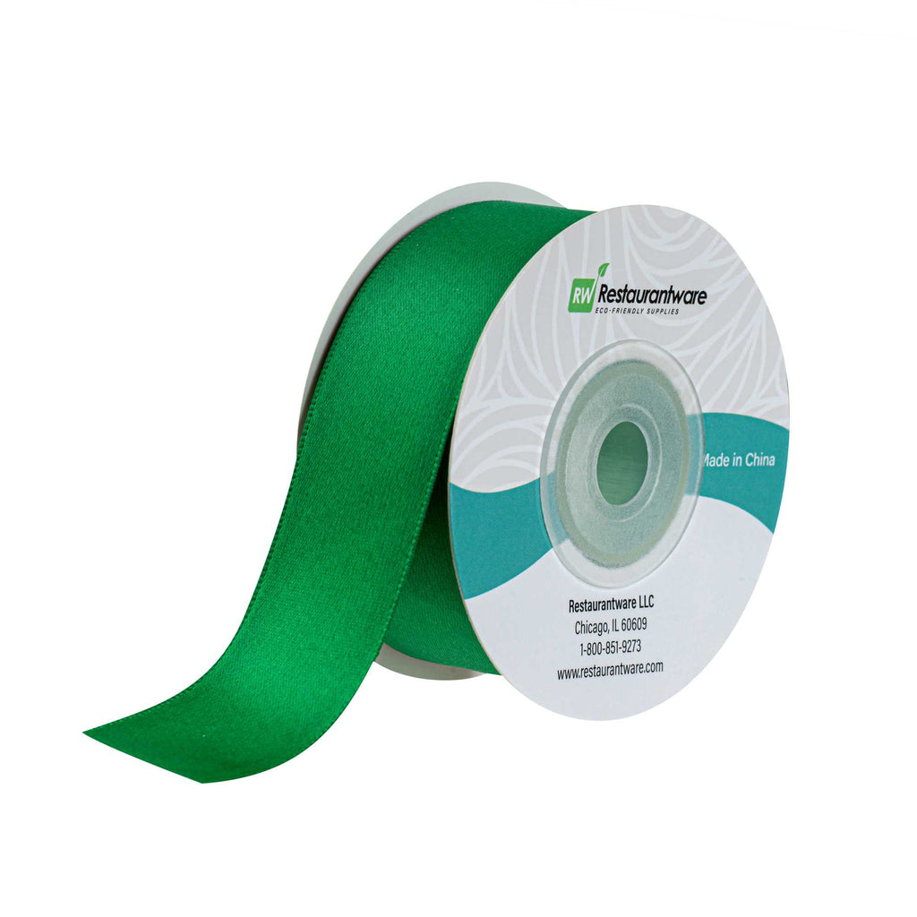 Gift Tek Emerald Green Polyester Satin Ribbon - Single Face - 1" x 10 yds - 1 count box