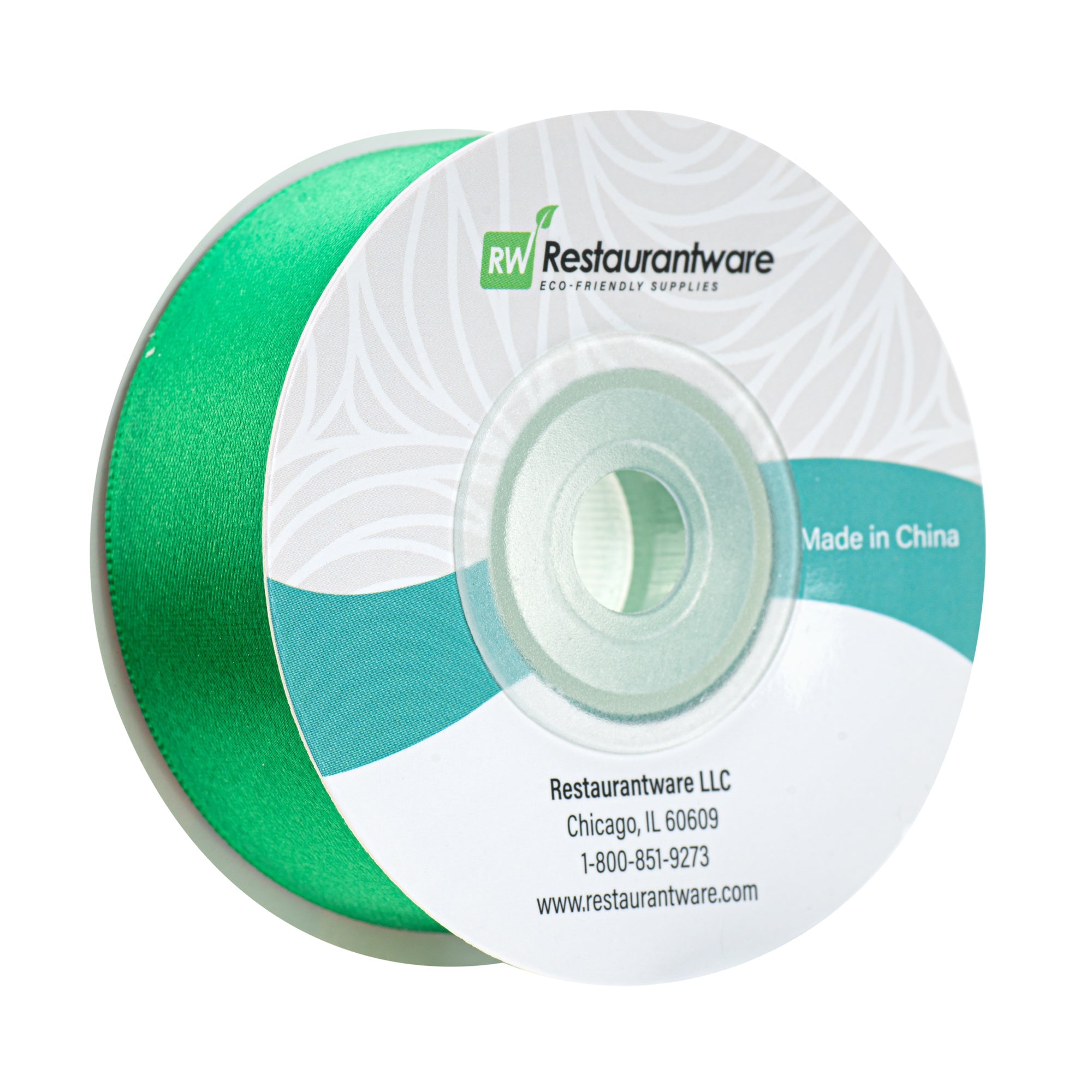 Gift Tek Emerald Green Polyester Satin Ribbon - Single Face - 1" x 10 yds - 10 count box
