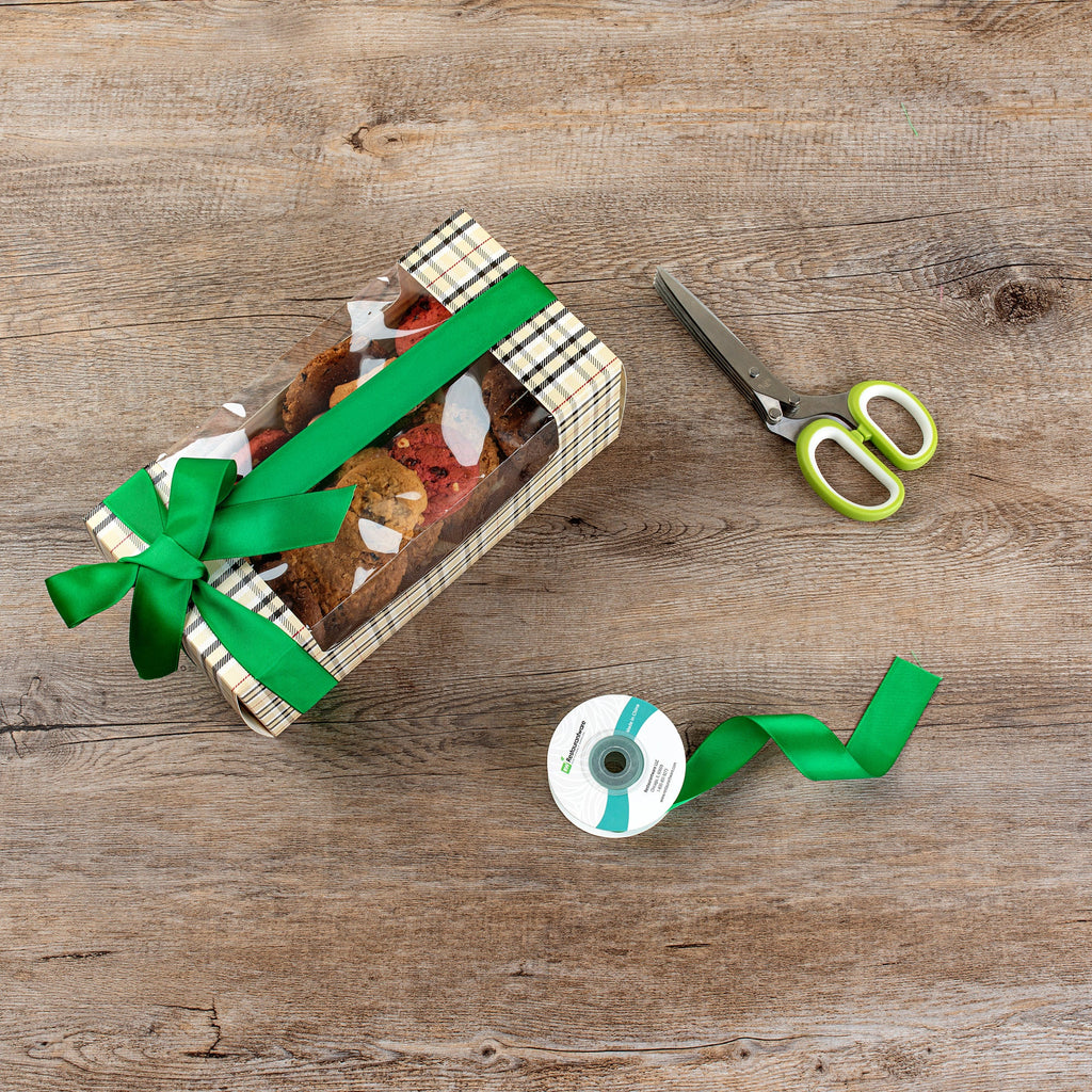 Gift Tek Emerald Green Polyester Satin Ribbon - Single Face - 1" x 10 yds - 10 count box