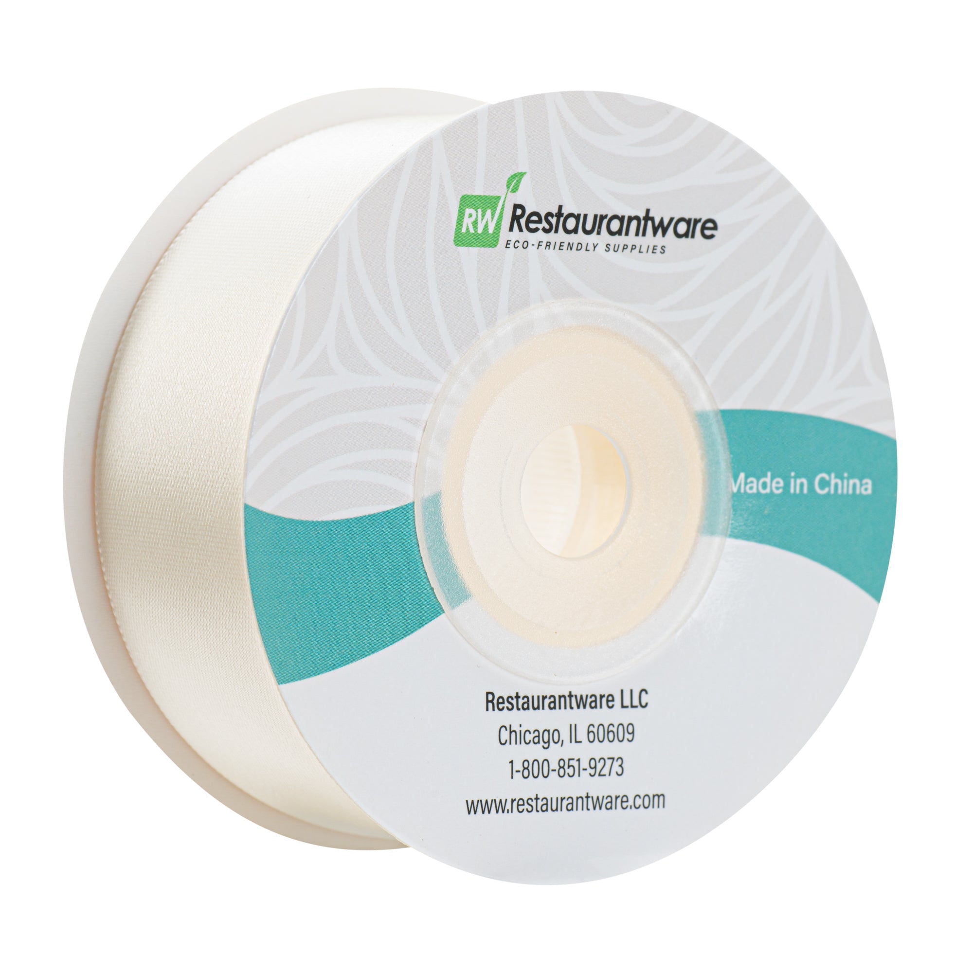 Gift Tek Ivory White Polyester Satin Ribbon - Single Face - 1" x 10 yds - 10 count box