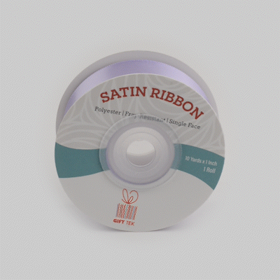 Gift Tek Orchid Purple Polyester Satin Ribbon - Single Face - 1" x 10 yds - 1 count box