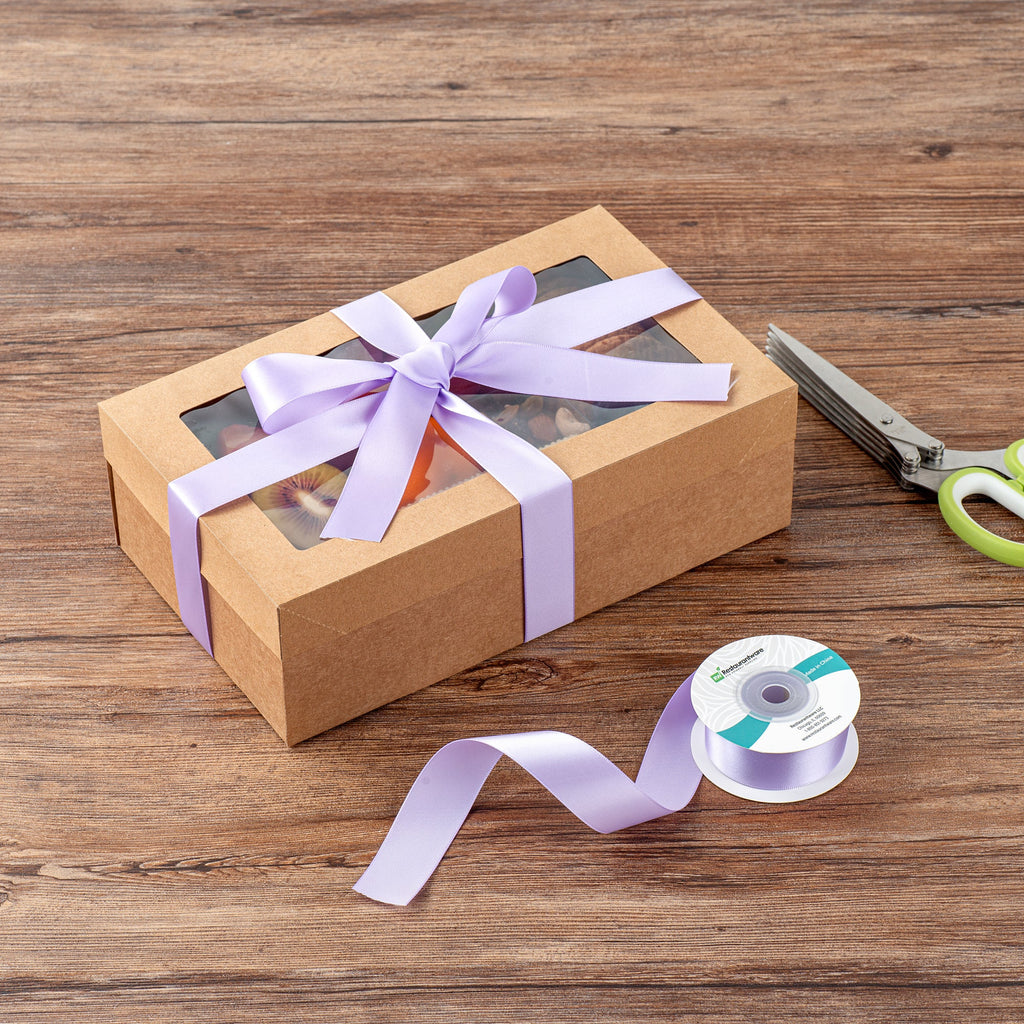 Gift Tek Orchid Purple Polyester Satin Ribbon - Single Face - 1" x 10 yds - 10 count box