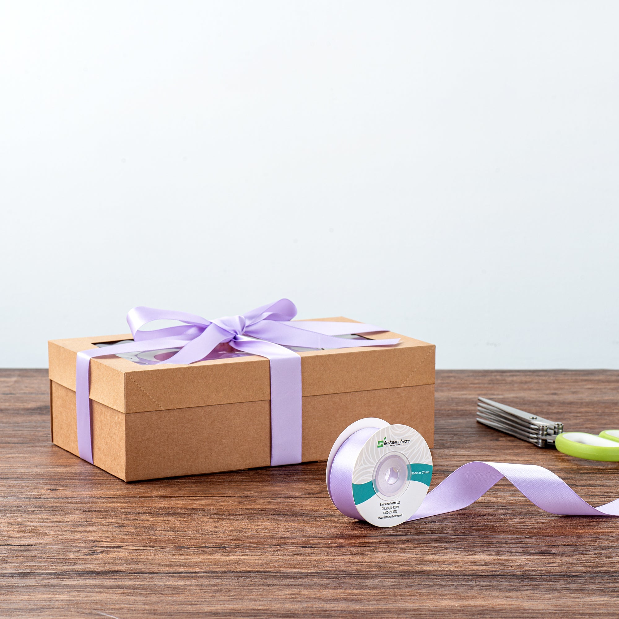 Gift Tek Orchid Purple Polyester Satin Ribbon - Single Face - 1" x 10 yds - 10 count box