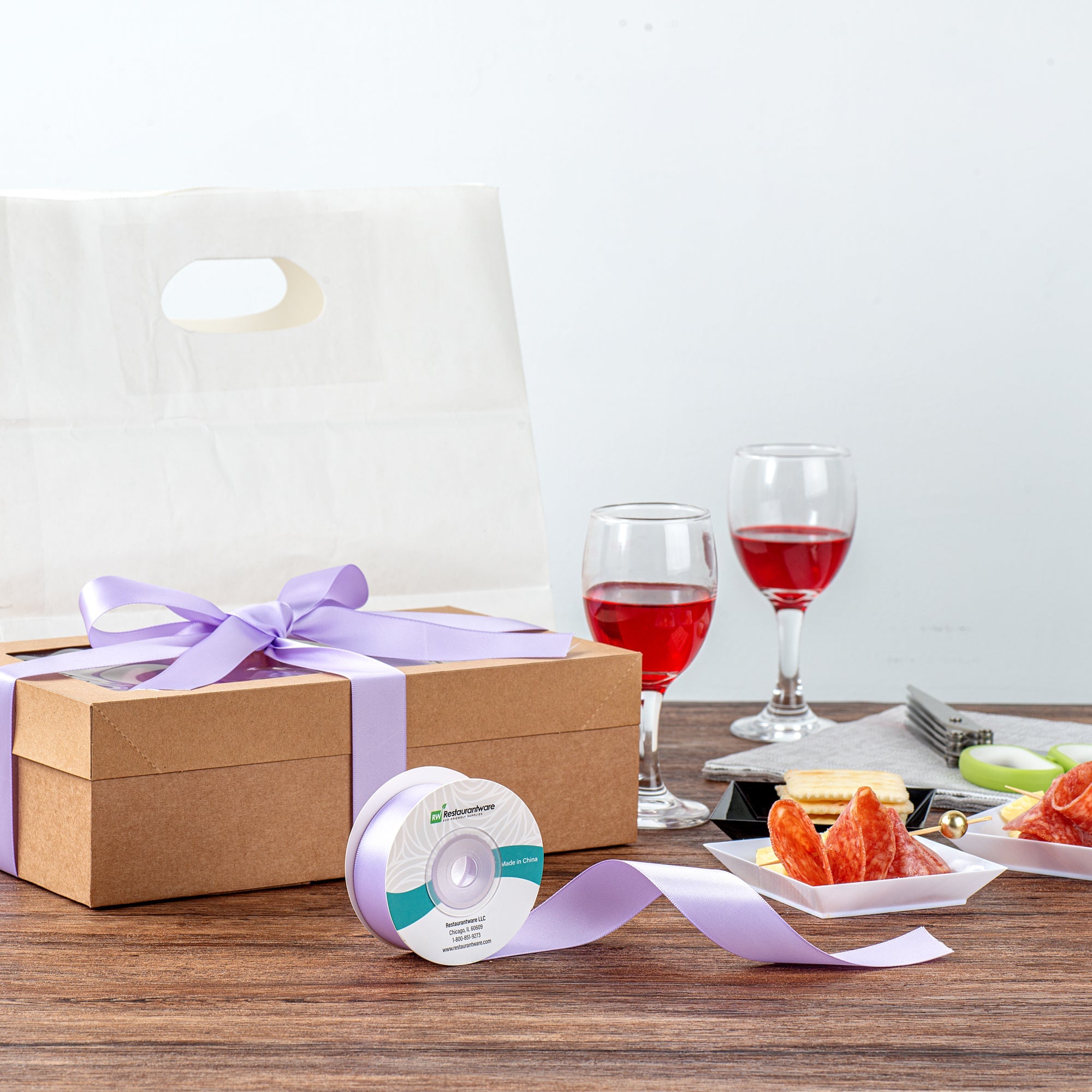 Gift Tek Orchid Purple Polyester Satin Ribbon - Single Face - 1" x 10 yds - 10 count box