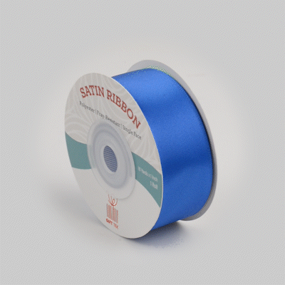 Gift Tek Royal Blue Polyester Satin Ribbon - Single Face - 1" x 10 yds - 1 count box