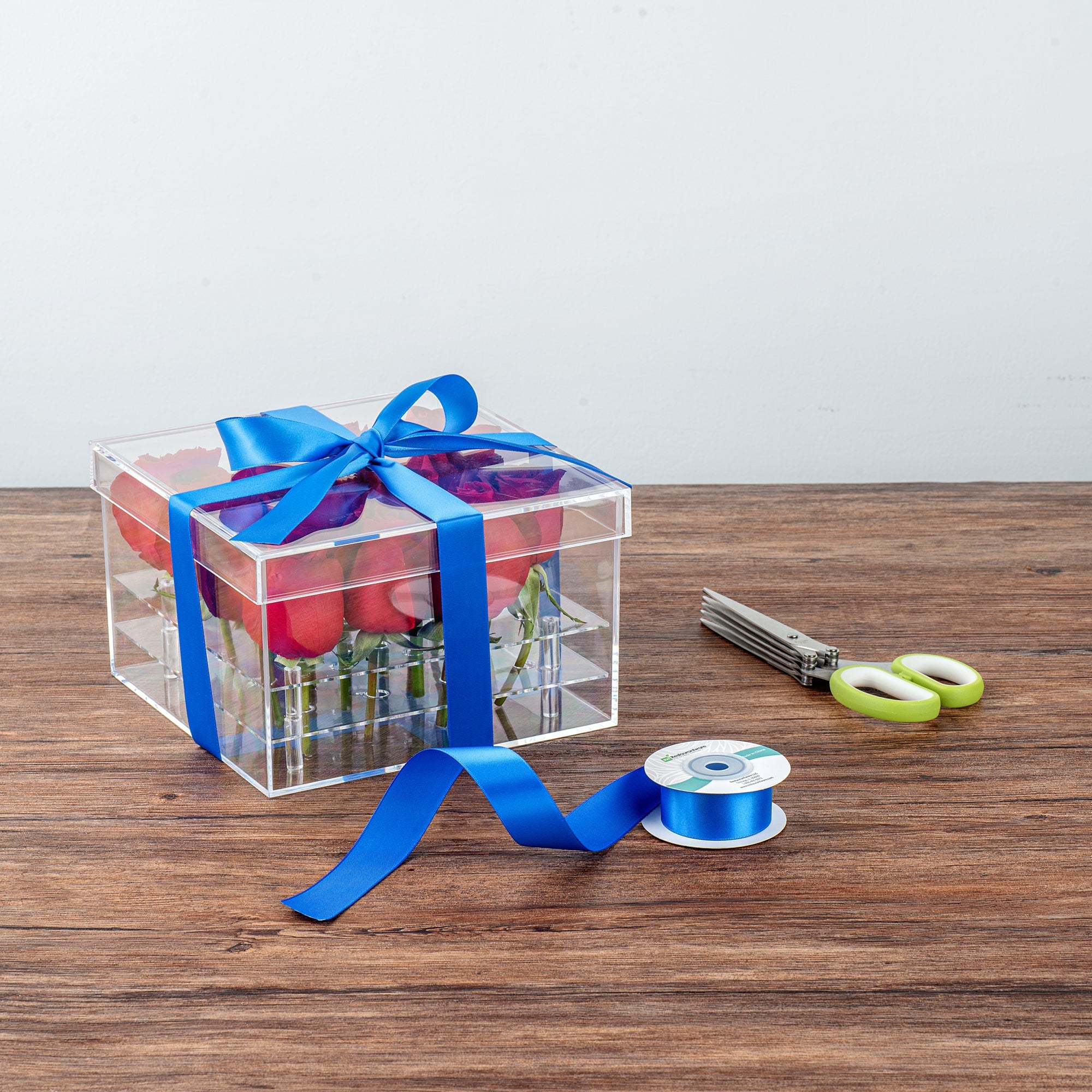 Gift Tek Royal Blue Polyester Satin Ribbon - Single Face - 1" x 10 yds - 10 count box