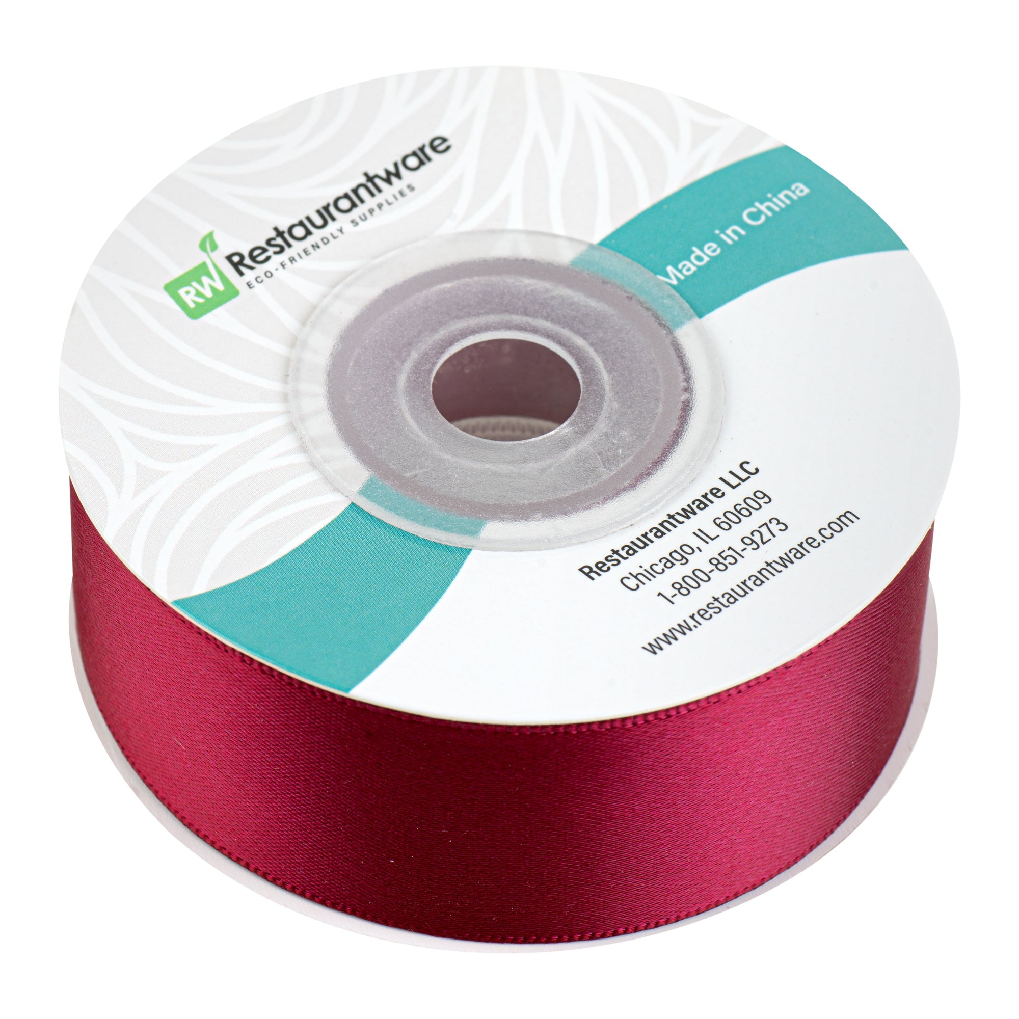 Gift Tek Sherry Red Polyester Satin Ribbon - Single Face - 1" x 10 yds - 10 count box