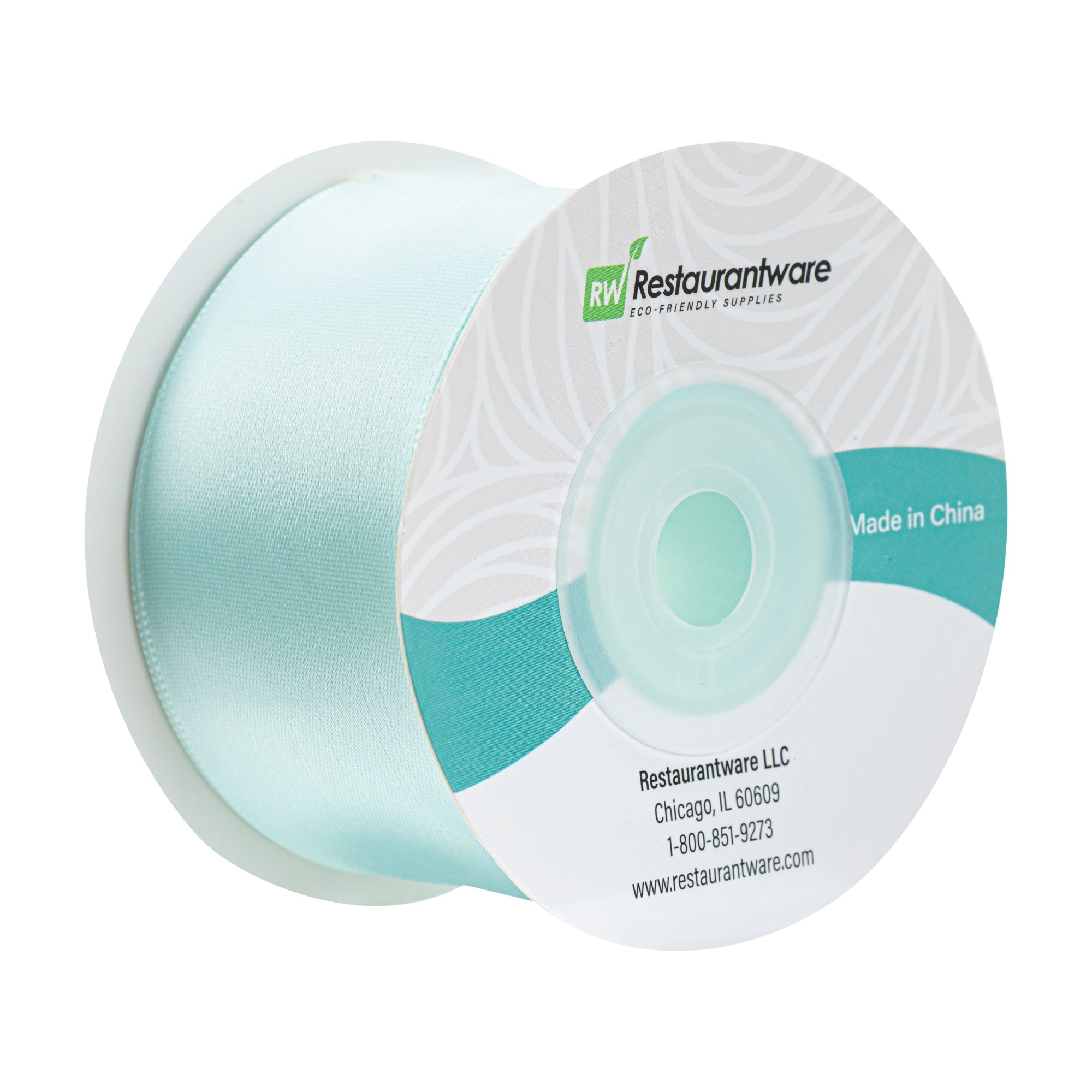 Gift Tek Aqua Blue Polyester Satin Ribbon - Single Face - 1 1/2" x 10 yds - 10 count box
