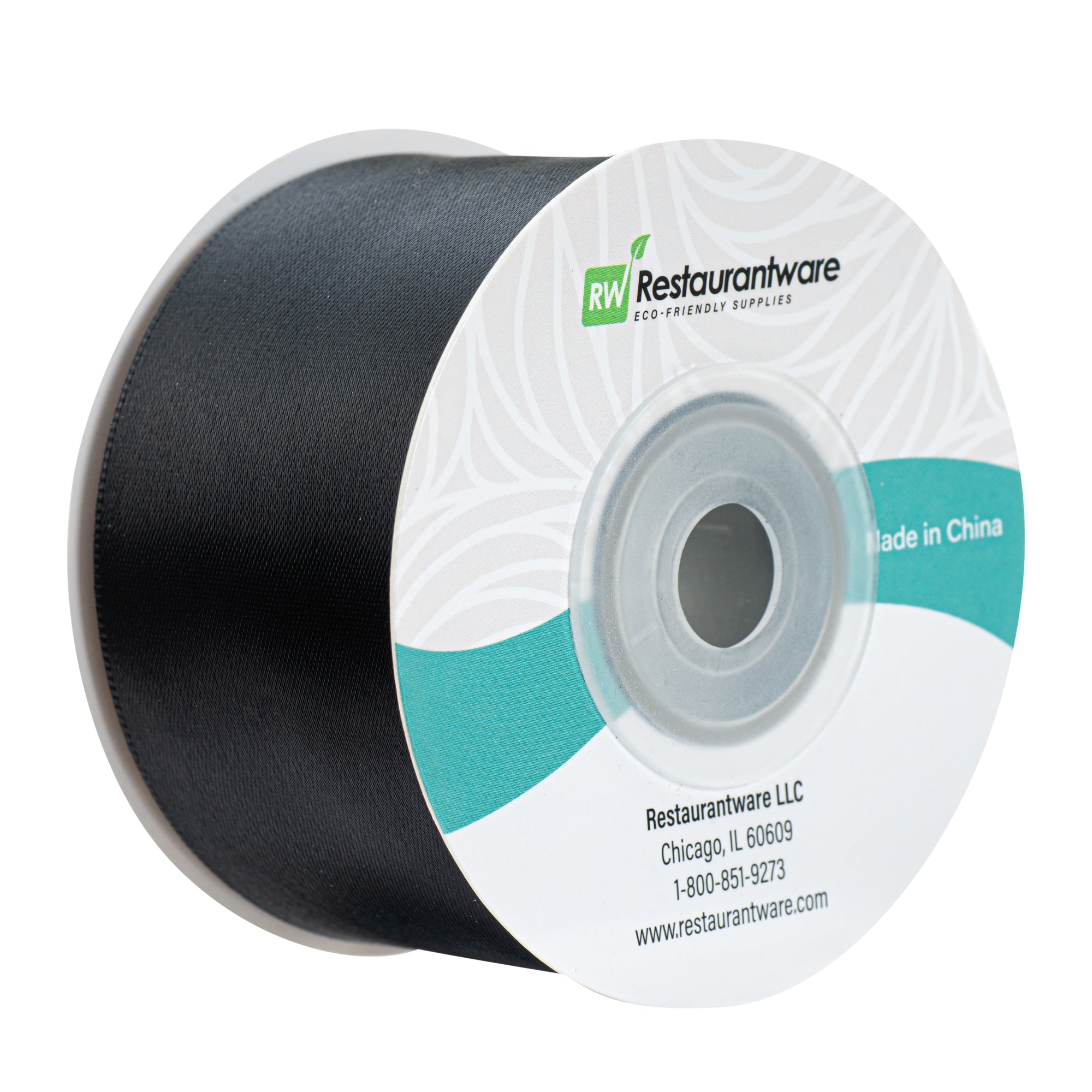 Gift Tek Black Polyester Satin Ribbon - Single Face - 1 1/2" x 10 yds - 1 count box