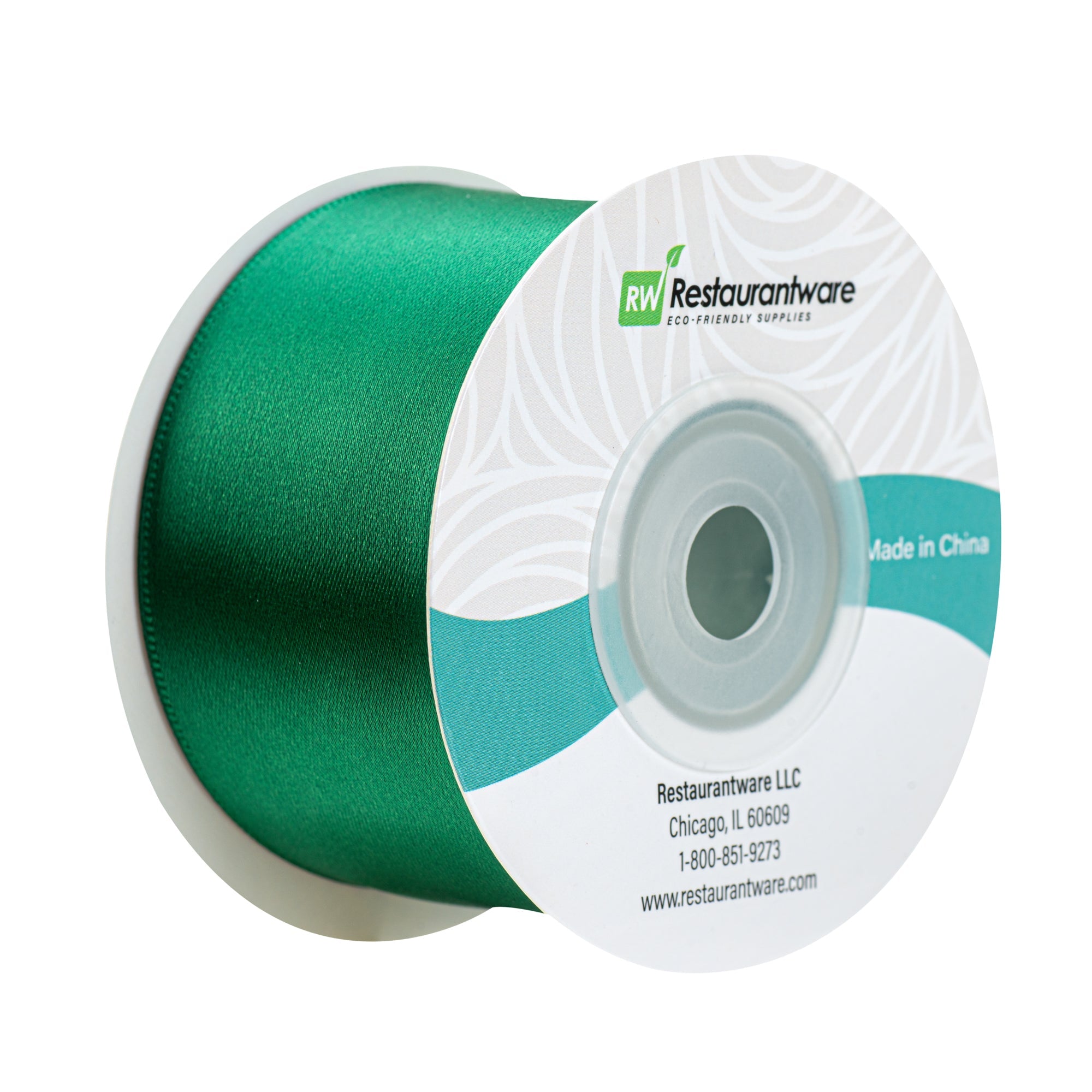 Gift Tek Forest Green Polyester Satin Ribbon - Single Face - 1 1/2" x 10 yds - 10 count box