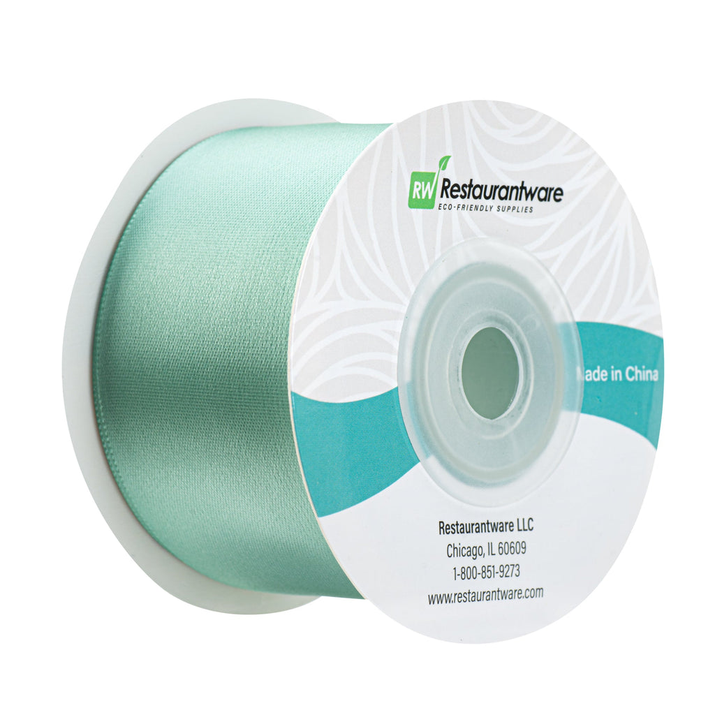 Gift Tek Dark Shale Green Polyester Satin Ribbon - Single Face - 1 1/2" x 10 yds - 1 count box