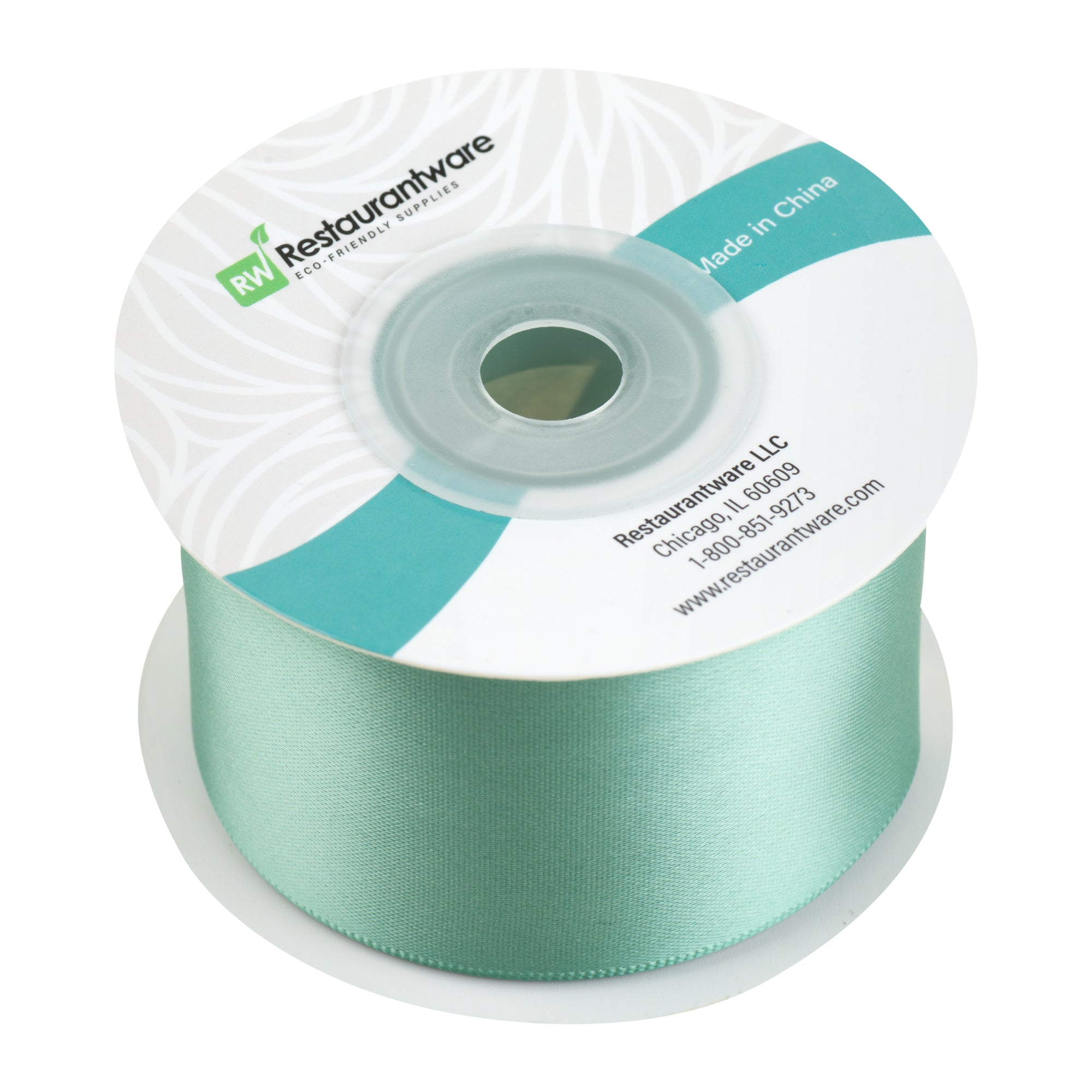 Gift Tek Dark Shale Green Polyester Satin Ribbon - Single Face - 1 1/2" x 10 yds - 1 count box