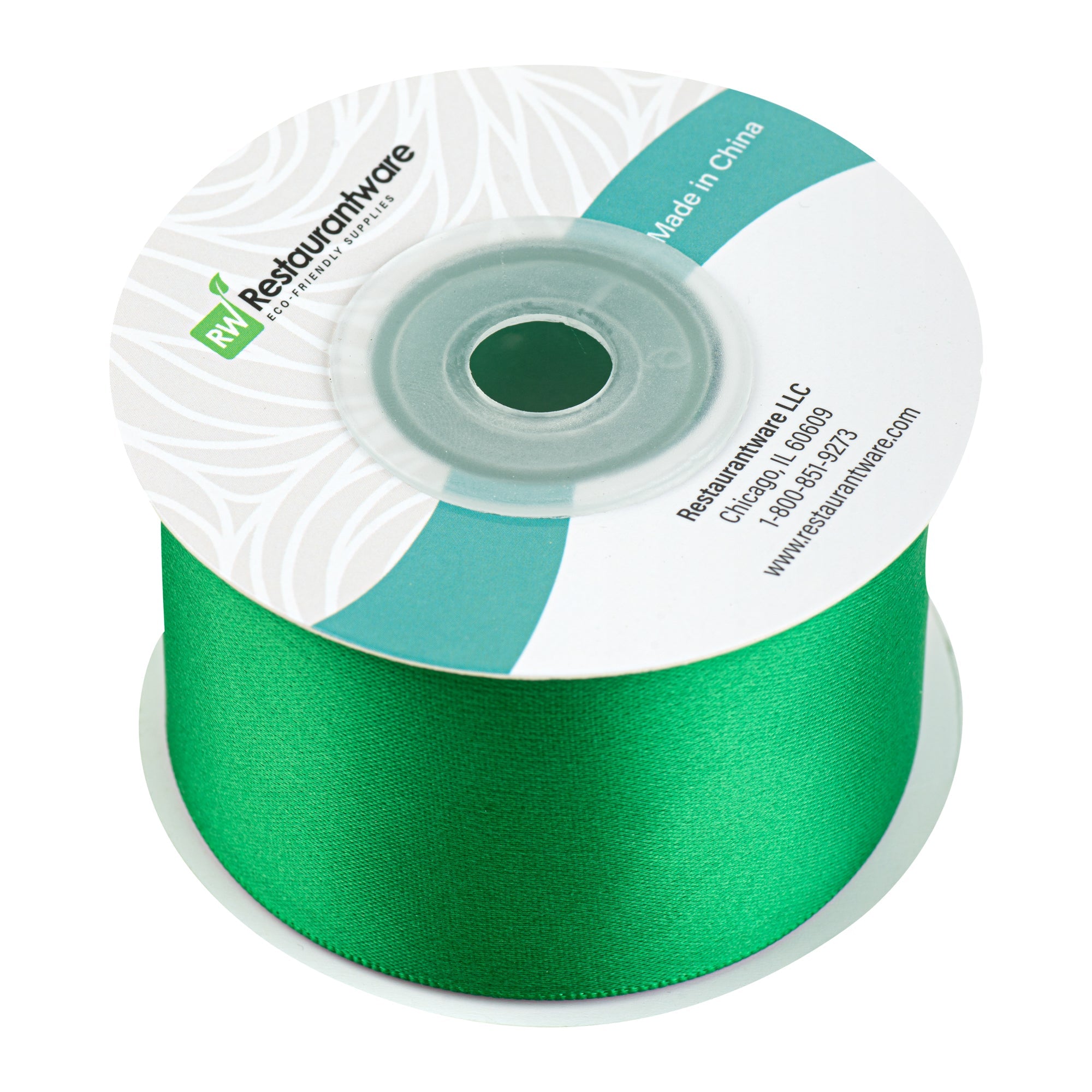 Gift Tek Emerald Green Polyester Satin Ribbon - Single Face - 1 1/2" x 10 yds - 1 count box