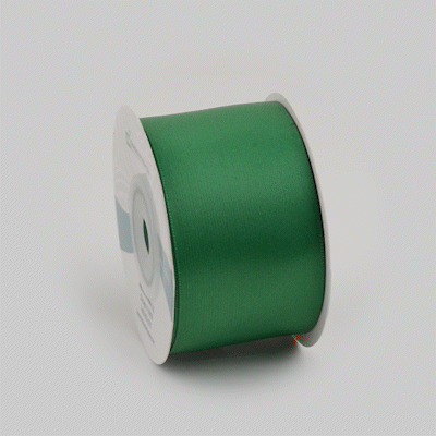 Gift Tek Emerald Green Polyester Satin Ribbon - Single Face - 1 1/2" x 10 yds - 10 count box
