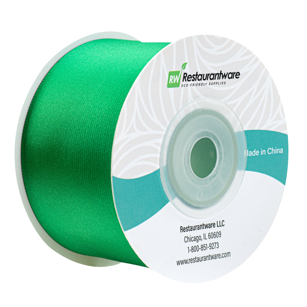 Gift Tek Emerald Green Polyester Satin Ribbon - Single Face - 1 1/2" x 10 yds - 10 count box