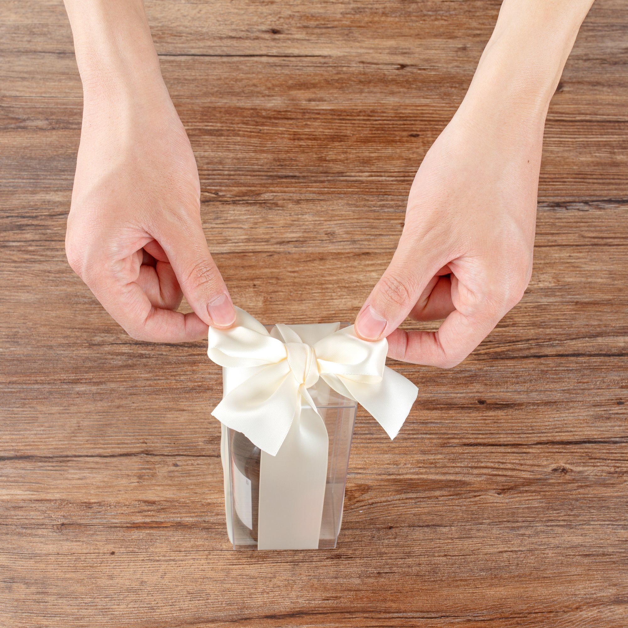 Gift Tek Ivory White Polyester Satin Ribbon - Single Face - 1 1/2" x 10 yds - 1 count box