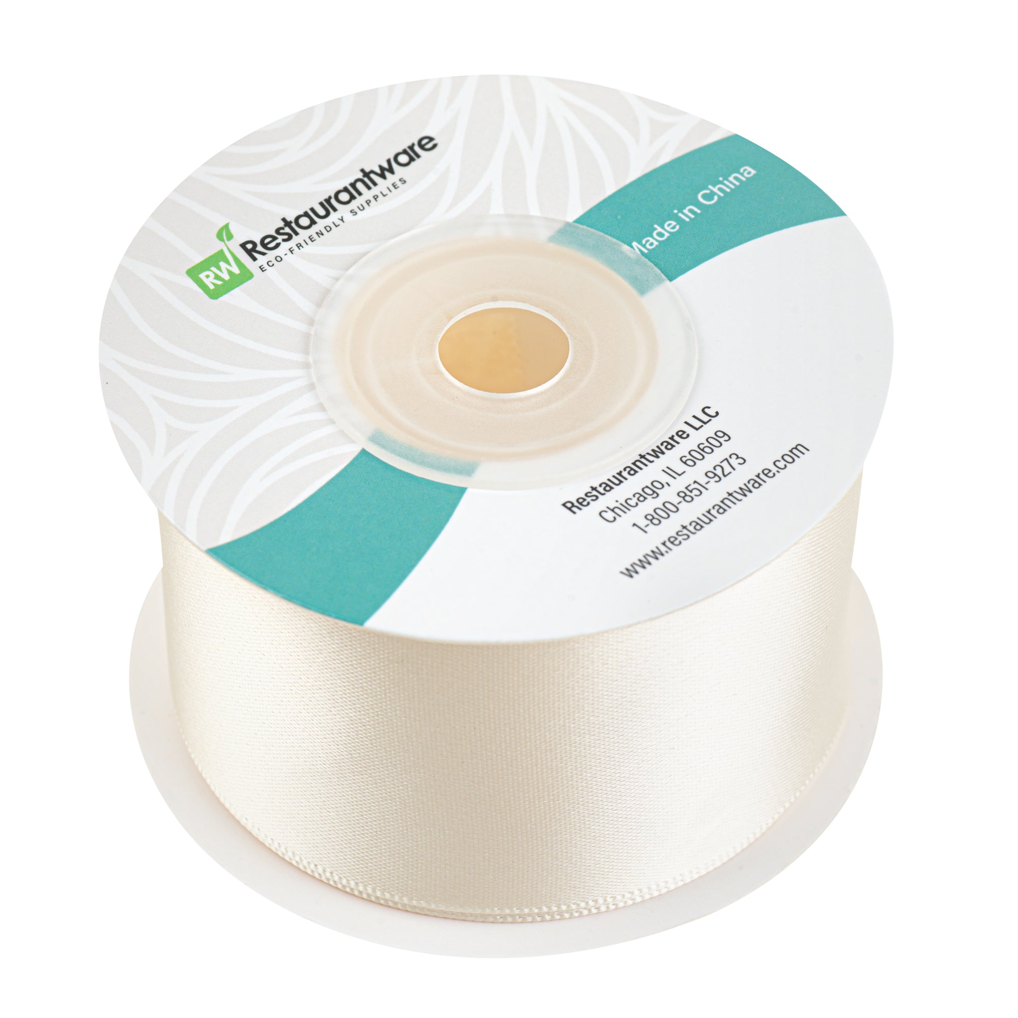 Gift Tek Ivory White Polyester Satin Ribbon - Single Face - 1 1/2" x 10 yds - 10 count box
