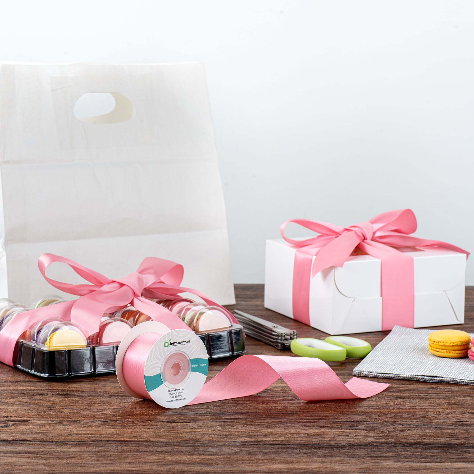 Gift Tek Pink Polyester Satin Ribbon - Single Face - 1 1/2" x 10 yds - 10 count box