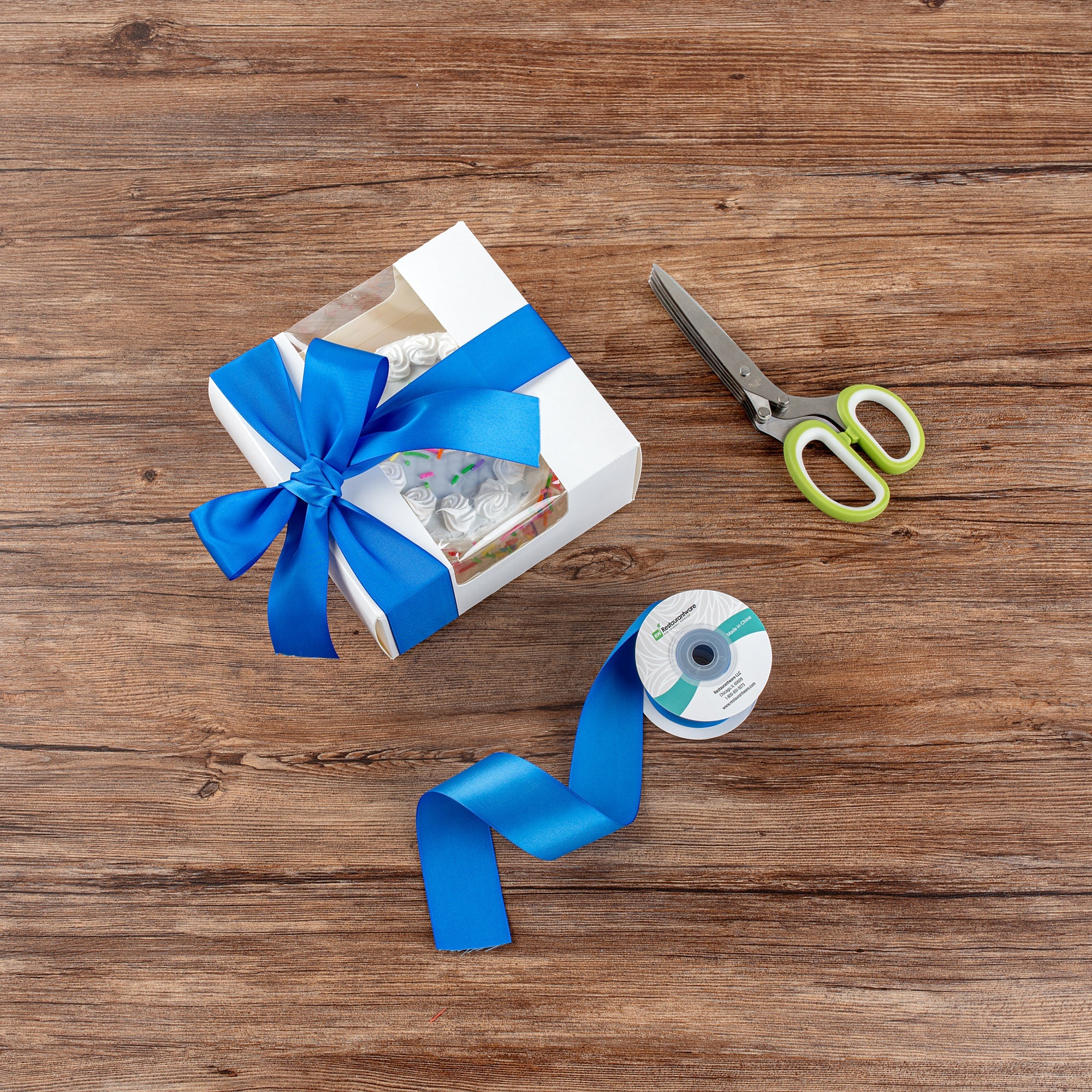 Gift Tek Royal Blue Polyester Satin Ribbon - Single Face - 1 1/2" x 10 yds - 10 count box