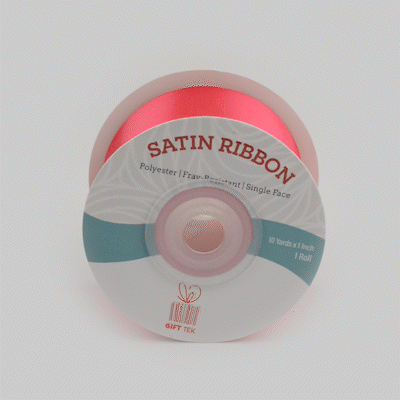 Gift Tek Shocking Pink Polyester Satin Ribbon - Single Face - 1 1/2" x 10 yds - 1 count box