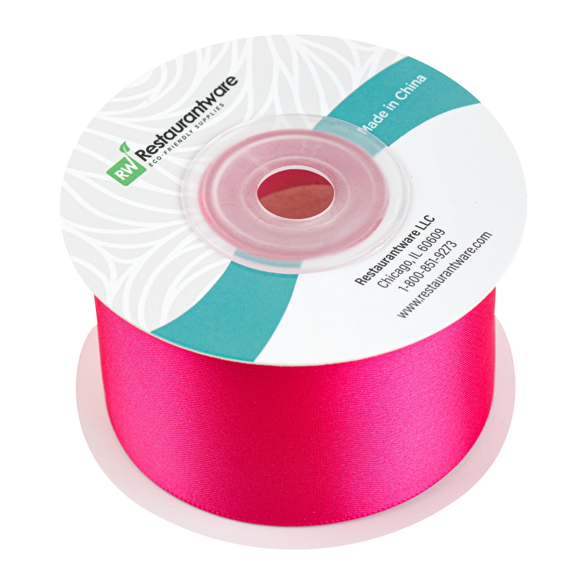 Gift Tek Shocking Pink Polyester Satin Ribbon - Single Face - 1 1/2" x 10 yds - 1 count box
