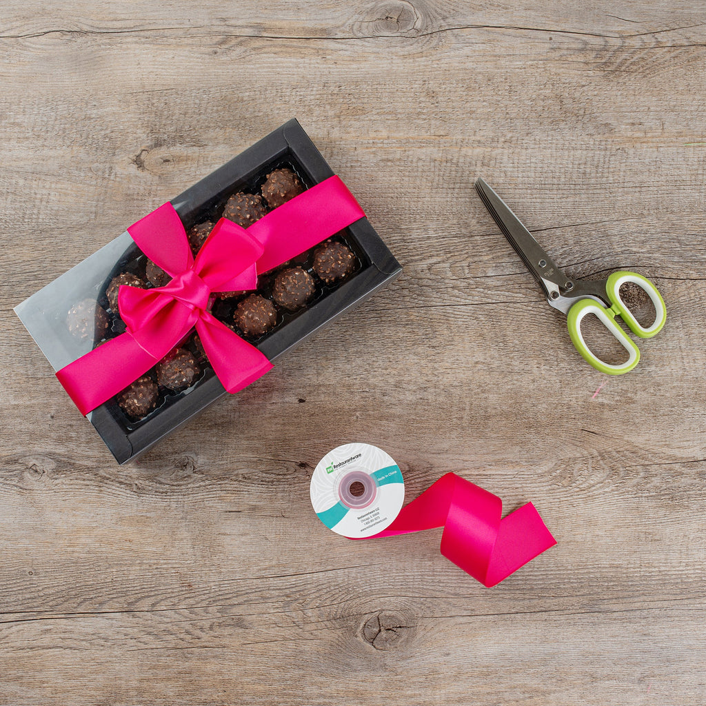 Gift Tek Shocking Pink Polyester Satin Ribbon - Single Face - 1 1/2" x 10 yds - 1 count box