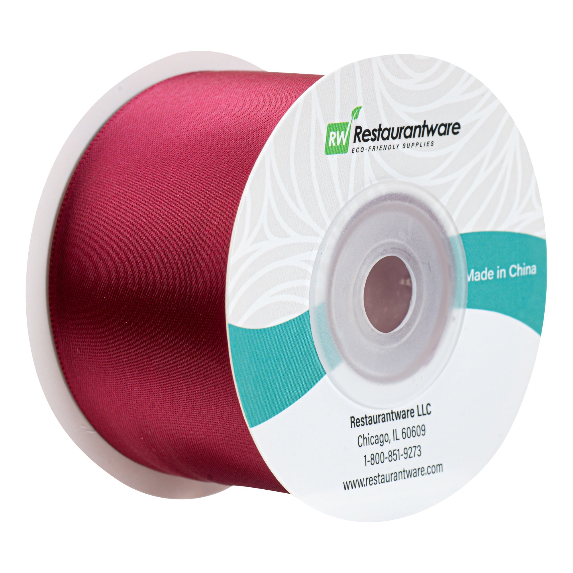 Gift Tek Sherry Red Polyester Satin Ribbon - Single Face - 1 1/2" x 10 yds - 1 count box