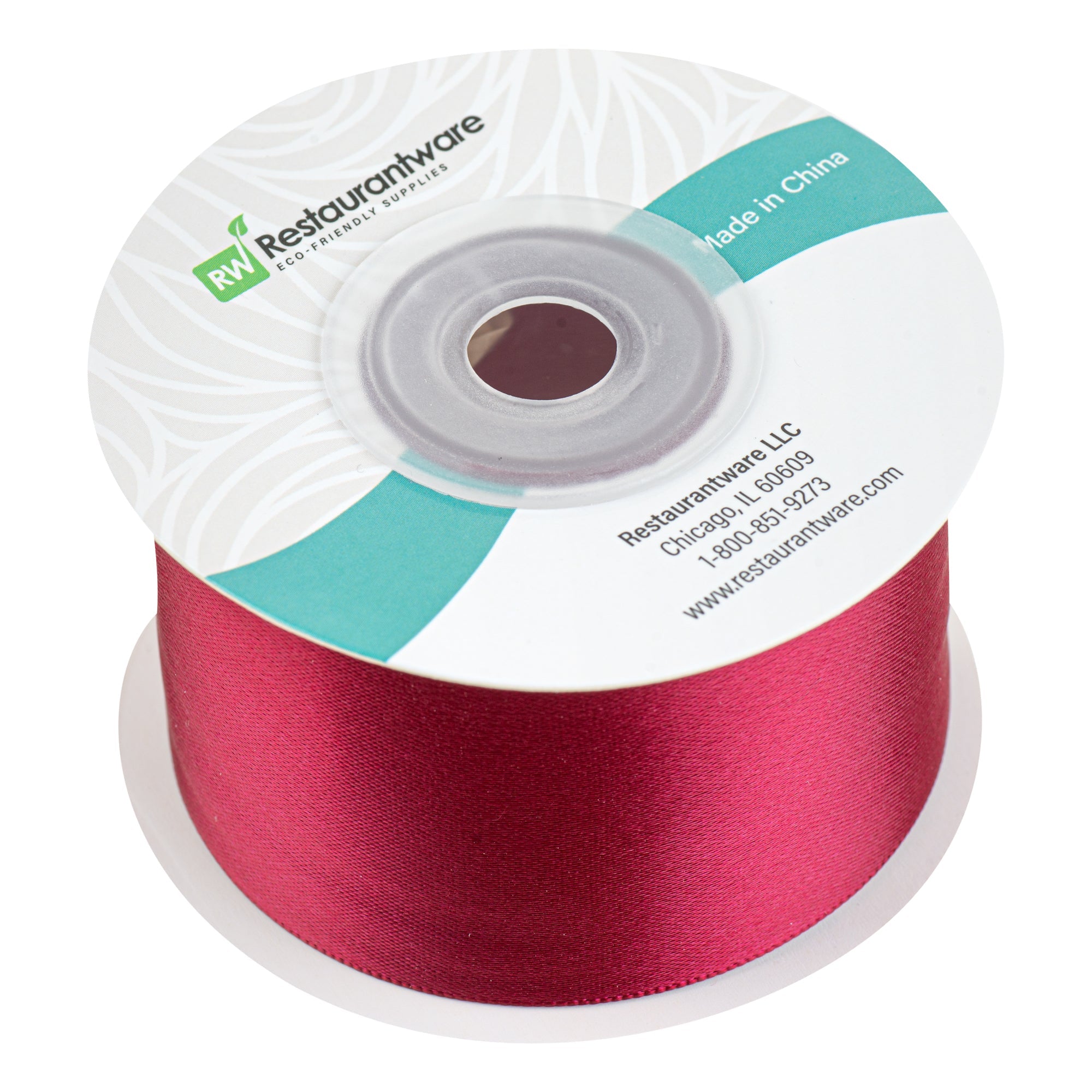 Gift Tek Sherry Red Polyester Satin Ribbon - Single Face - 1 1/2" x 10 yds - 1 count box