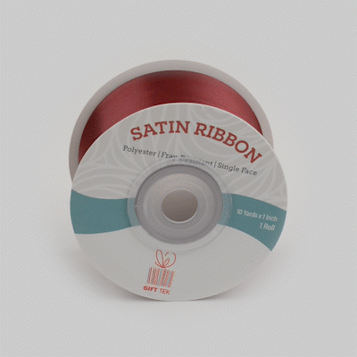 Gift Tek Sherry Red Polyester Satin Ribbon - Single Face - 1 1/2" x 10 yds - 10 count box