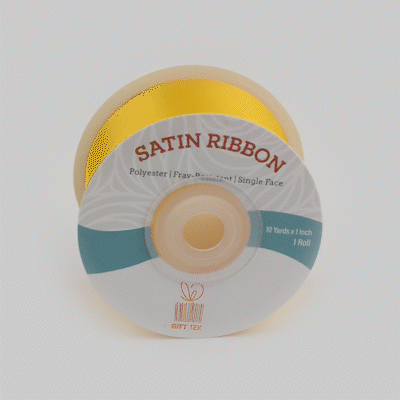 Gift Tek Yellow Polyester Satin Ribbon - Single Face - 1 1/2" x 10 yds - 10 count box