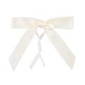 Gift Tek Ivory White Polyester Satin Twist Tie Bow - Pre-Tied - 3" x 2 1/2" - 4000 count box