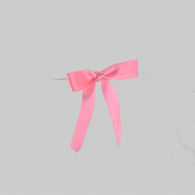 Gift Tek Pink Polyester Satin Twist Tie Bow - Pre-Tied - 3" x 2 1/2" - 4000 count box