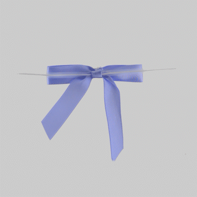 Gift Tek Purple Polyester Satin Twist Tie Bow - Pre-Tied - 3" x 2 1/2" - 100 count box