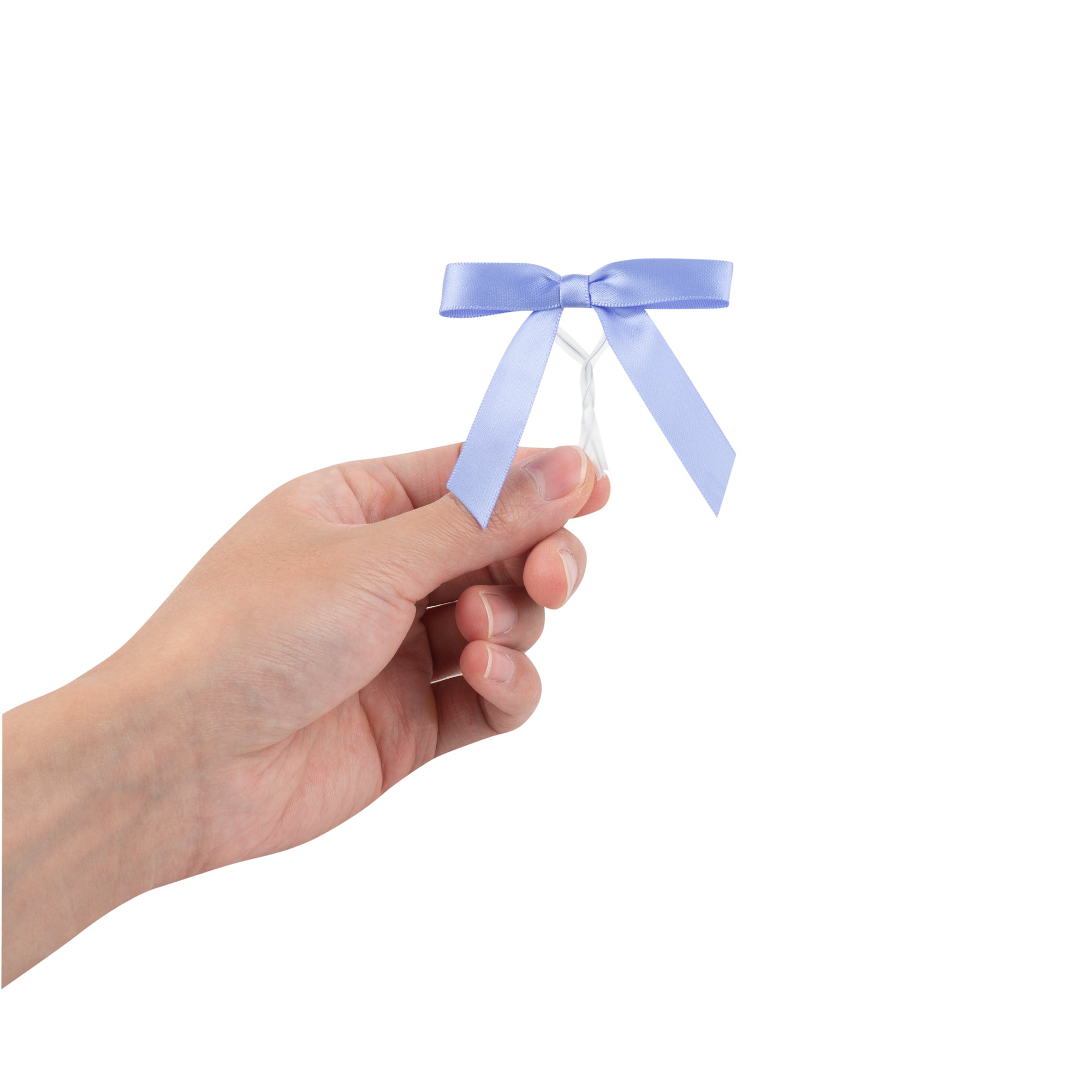 Gift Tek Purple Polyester Satin Twist Tie Bow - Pre-Tied - 3" x 2 1/2" - 4000 count box