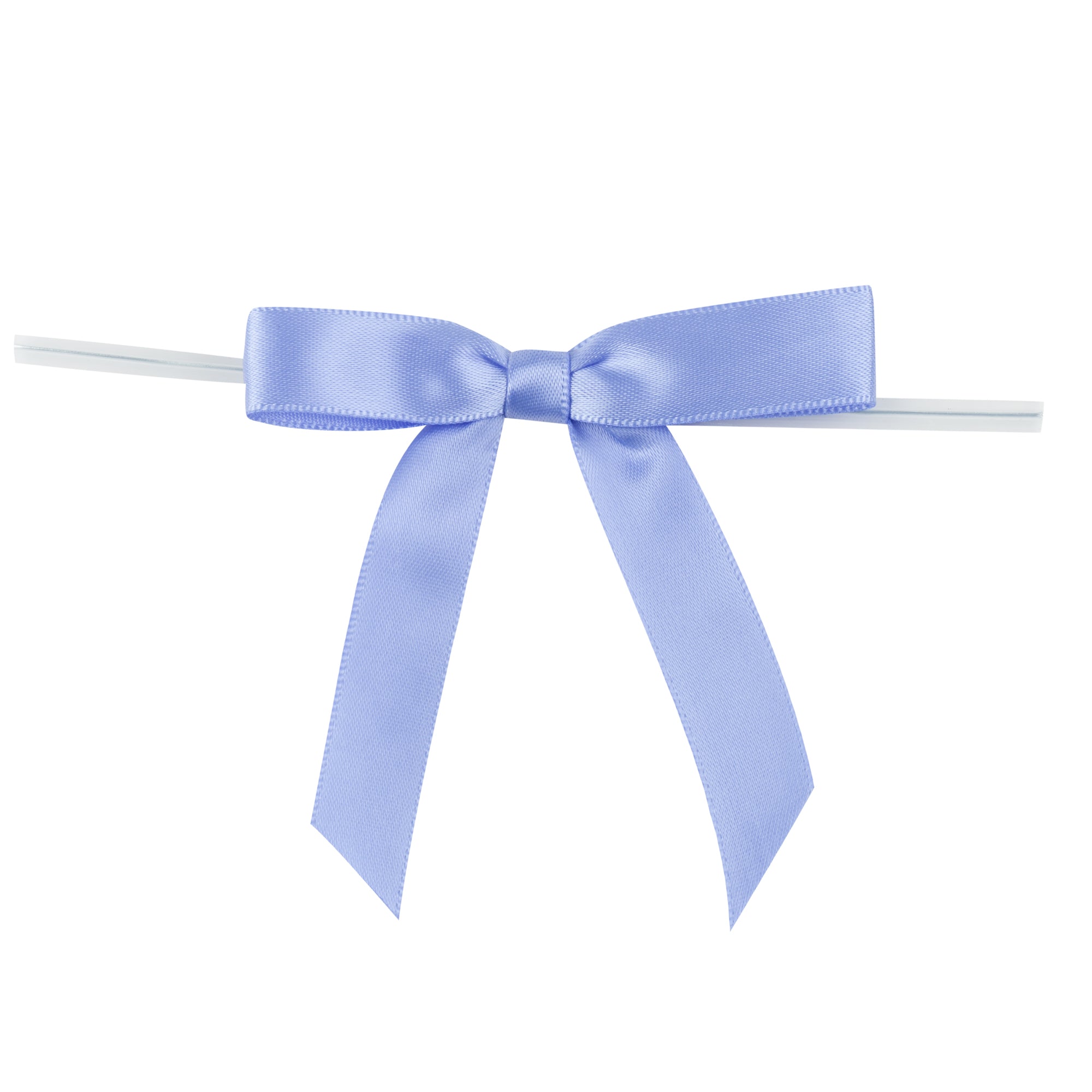 Gift Tek Purple Polyester Satin Twist Tie Bow - Pre-Tied - 3" x 2 1/2" - 4000 count box
