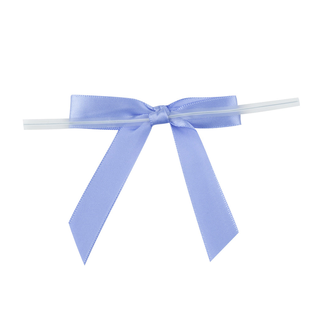 Gift Tek Purple Polyester Satin Twist Tie Bow - Pre-Tied - 3" x 2 1/2" - 4000 count box