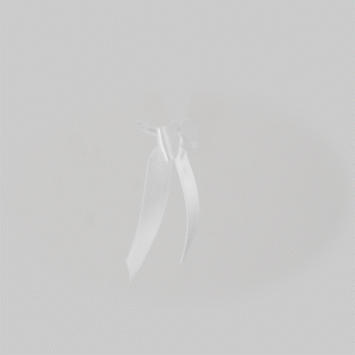 Gift Tek White Polyester Satin Twist Tie Bow - Pre-Tied - 3" x 2 1/2" - 4000 count box