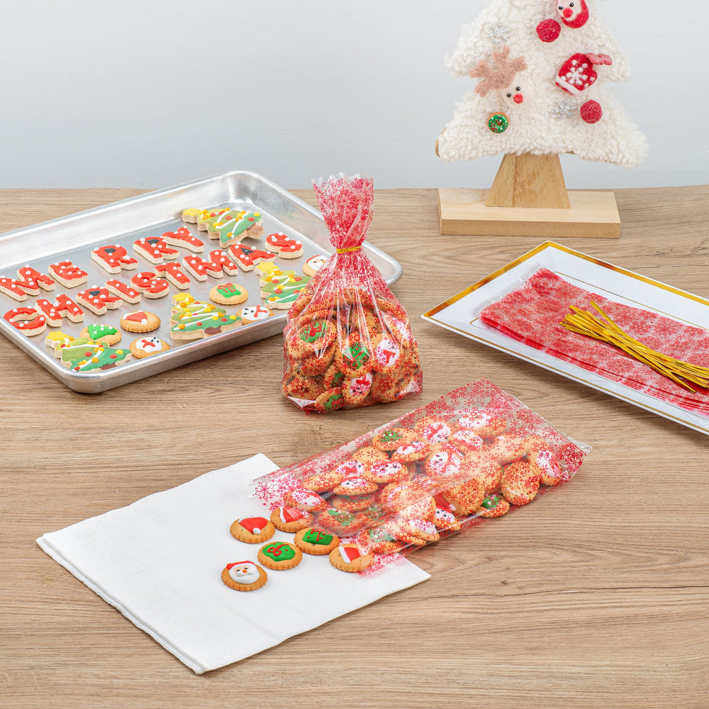 Bag Tek Plastic Candy Bag - Snowflakes - 4" x 2" x 9 1/2" - 4000 count box