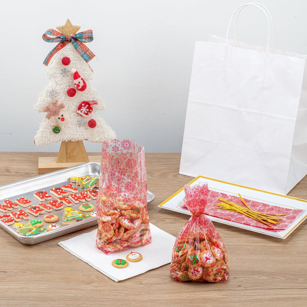 Bag Tek Plastic Candy Bag - Snowflakes - 4" x 2" x 9 1/2" - 4000 count box