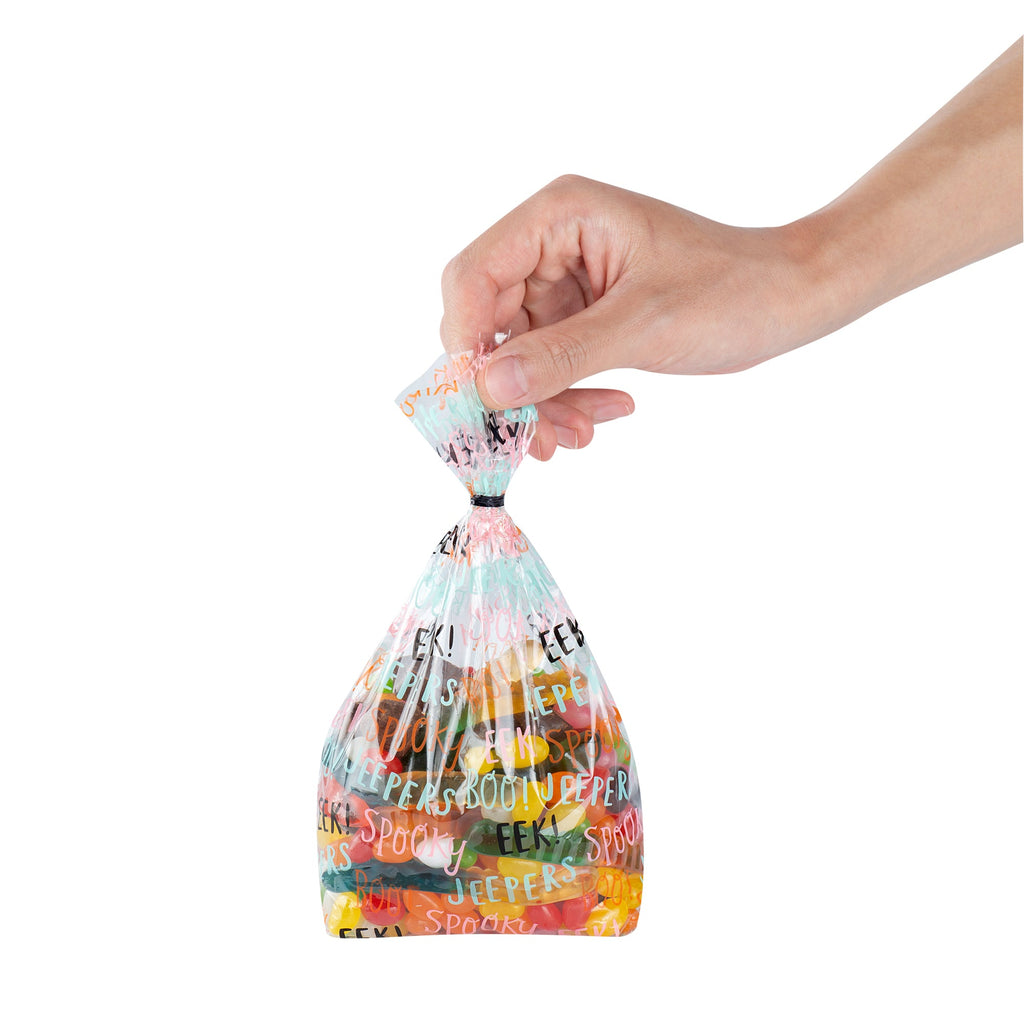 Bag Tek Plastic Candy Bag - Halloween Words, Gusseted - 4" x 2" x 9 1/2" - 4000 count box