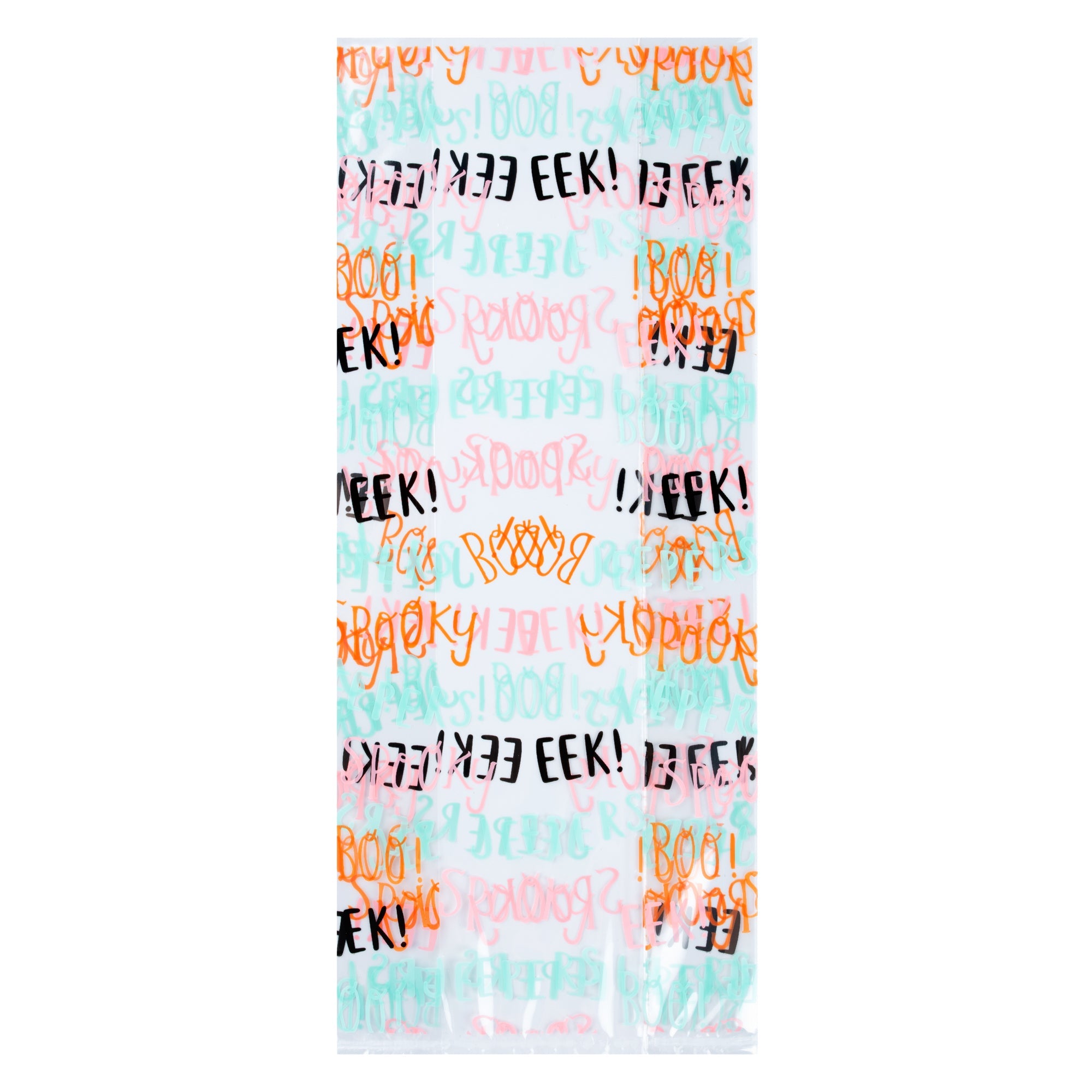Bag Tek Plastic Candy Bag - Halloween Words, Gusseted - 4" x 2" x 9 1/2" - 4000 count box