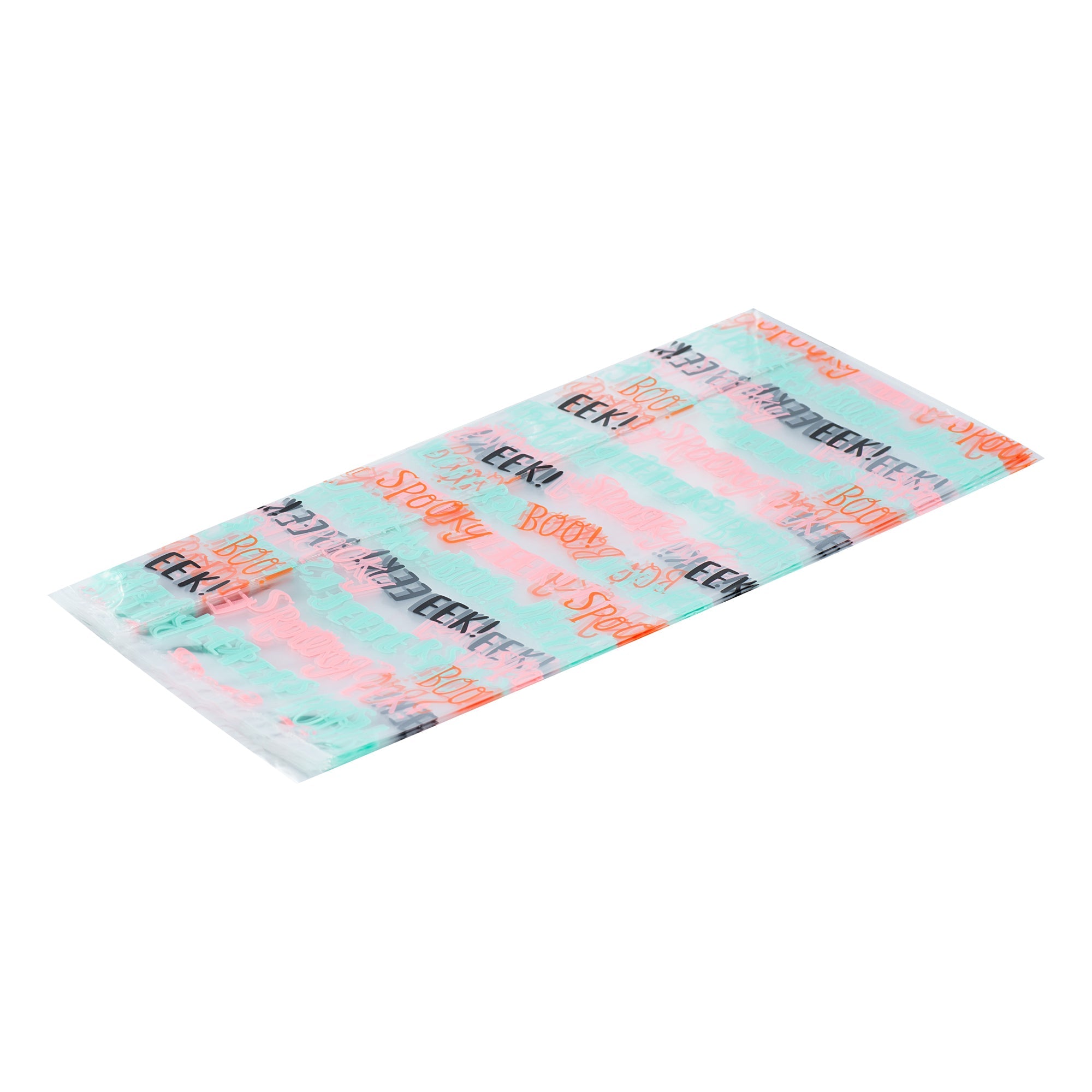 Bag Tek Plastic Candy Bag - Halloween Words, Gusseted - 4" x 2" x 9 1/2" - 4000 count box