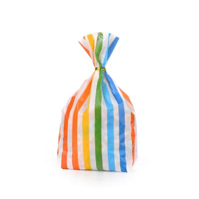 Bag Tek Plastic Candy Bag - Rainbow, Gusseted - 4" x 2" x 9 1/2" - 100 count box