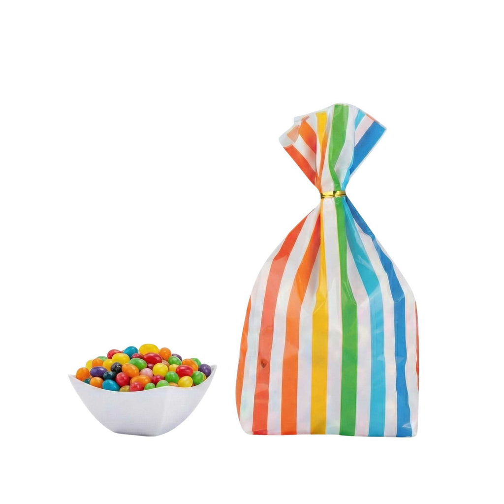 Bag Tek Plastic Candy Bag - Rainbow, Gusseted - 4" x 2" x 9 1/2" - 4000 count box