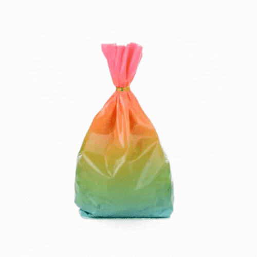 Bag Tek Plastic Candy Bag - Rainbow Ombre, Gusseted - 4" x 2" x 9 1/2" - 4000 count box