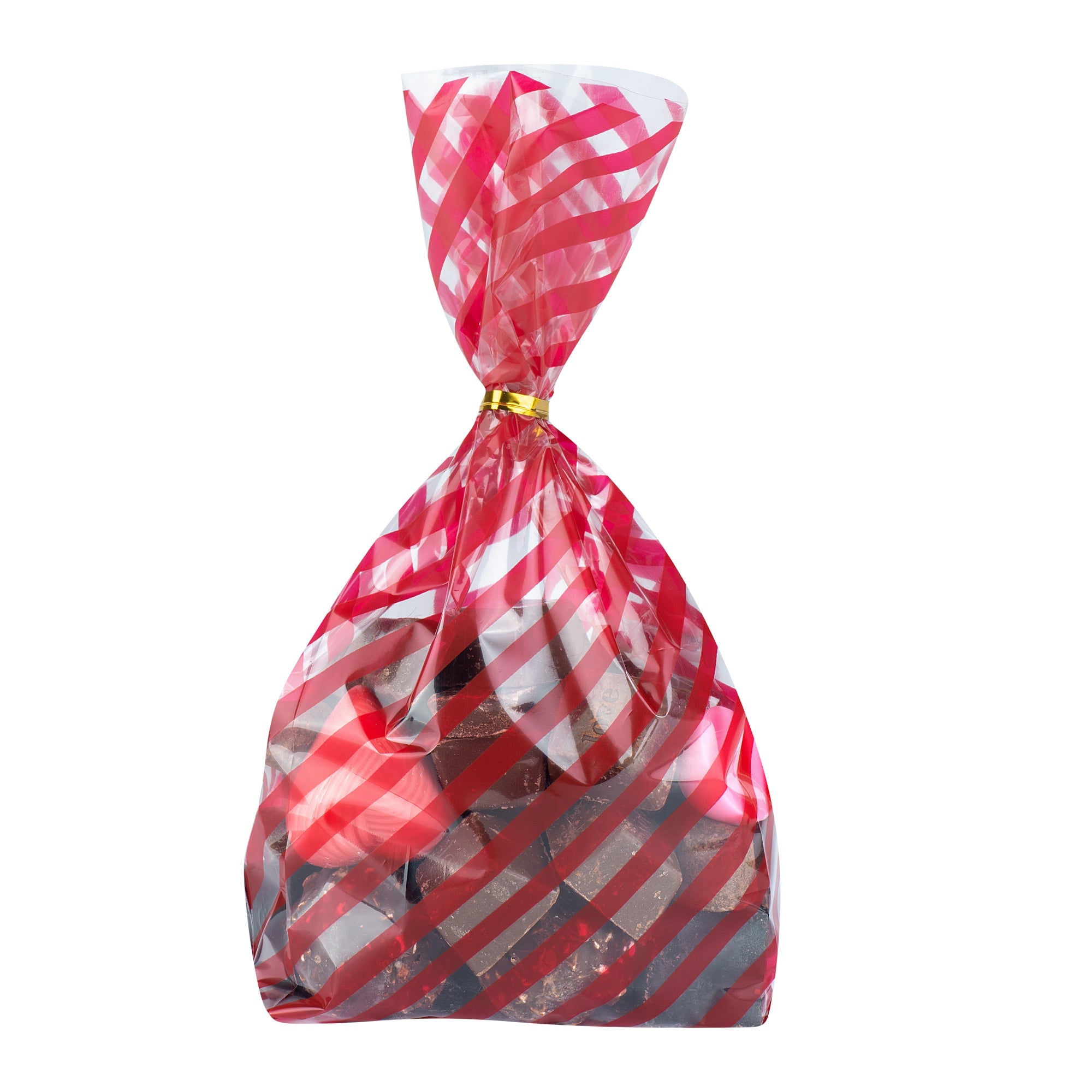 Bag Tek Plastic Candy Bag - Stripes, Gusseted - 4" x 2" x 9 1/2" - 100 count box