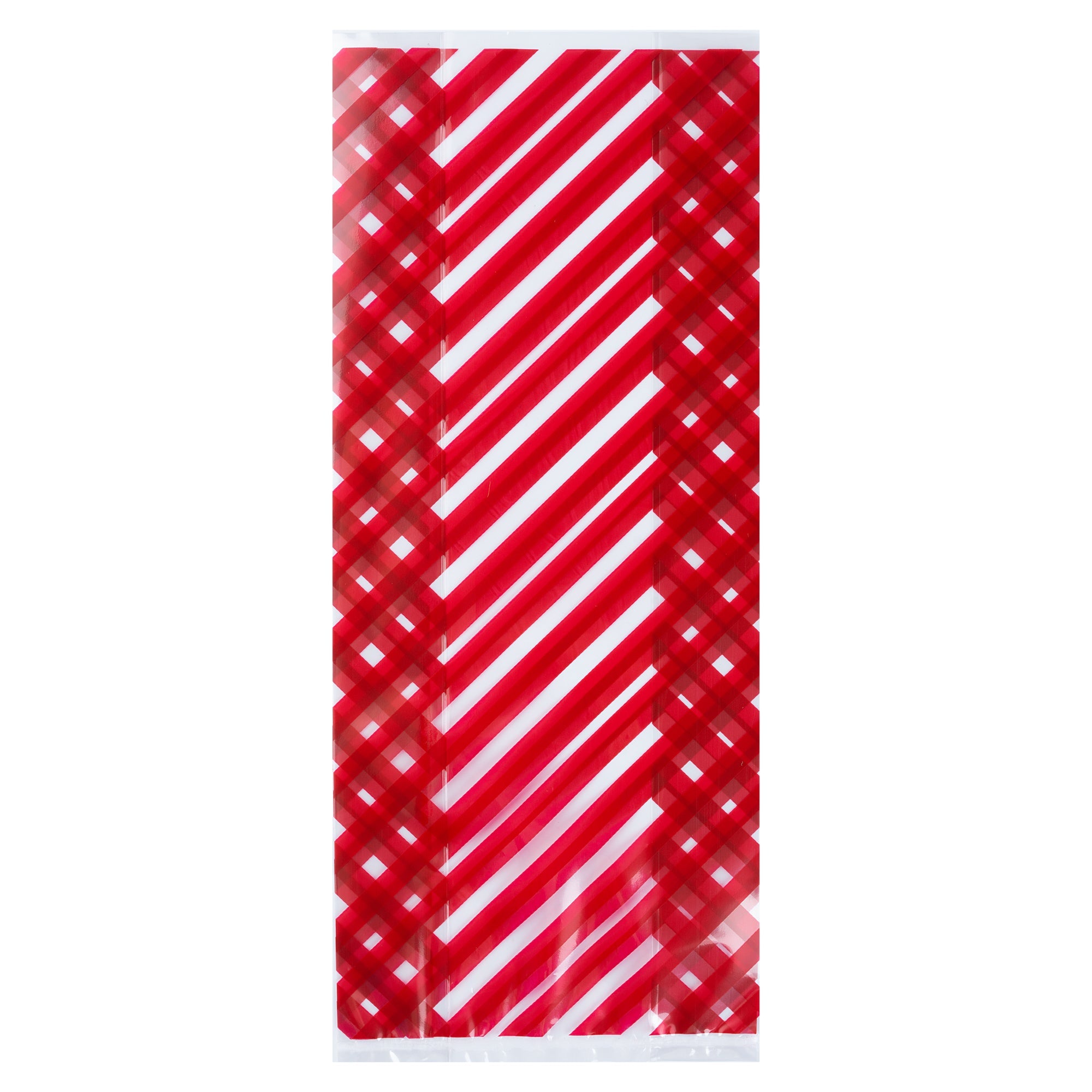 Bag Tek Plastic Candy Bag - Stripes, Gusseted - 4" x 2" x 9 1/2" - 4000 count box